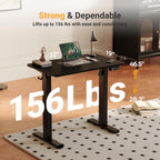 YDN 32" Small Electric Standing Desk Adjustable Height, Sit Stand up Desk with Memory Presets & Cable Management, Home Office Desk for Office & Computer Workstation, Black Frame/Black Top