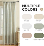 Joydeco Blue Floral Boho Curtains 96 Inches Long 2 Panels, Super Soft Bohemian Farmhouse Curtains with Tassels, Semi Sheer Light Filtering Drapes for Bedroom Living Room (Rod Pocket, 52Wx96L)
