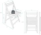 Casual Home Wooden Folding Chairs 2-Pcs Set - Espresso