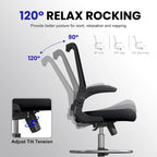 Drafting Chair Tall Office Chair for Standing Desk with Up & Down Flip-Up Armrest, 9” Adjustable Height High Desk Chair with Footrest Ring, 120° Recline Mesh Ergonomic Chair, 300 lbs