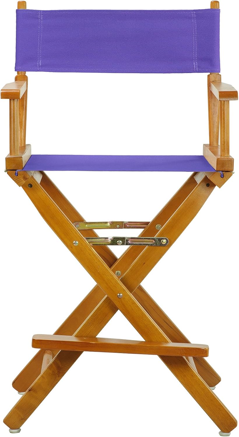 Casual Home 220-05/021-41 Honey Oak Director Chair 24" - Counter Height OakFrame/Purple Canvas