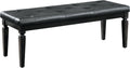 Homelegance Allura Modern Crystal Tufted Footboard Bench, Black Bi-Cast Vinyl