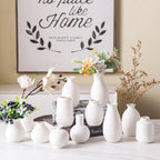 Ceramic Bud Vase Set of 12, White Small Vases | Mini single stem vases for flowers, wedding centerpieces, dining table, shelf display, modern decor accents