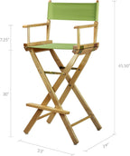 Casual Home 230-00/021-72 30" Natural Frame-Lime Green Canvas Director Chair Bar Height