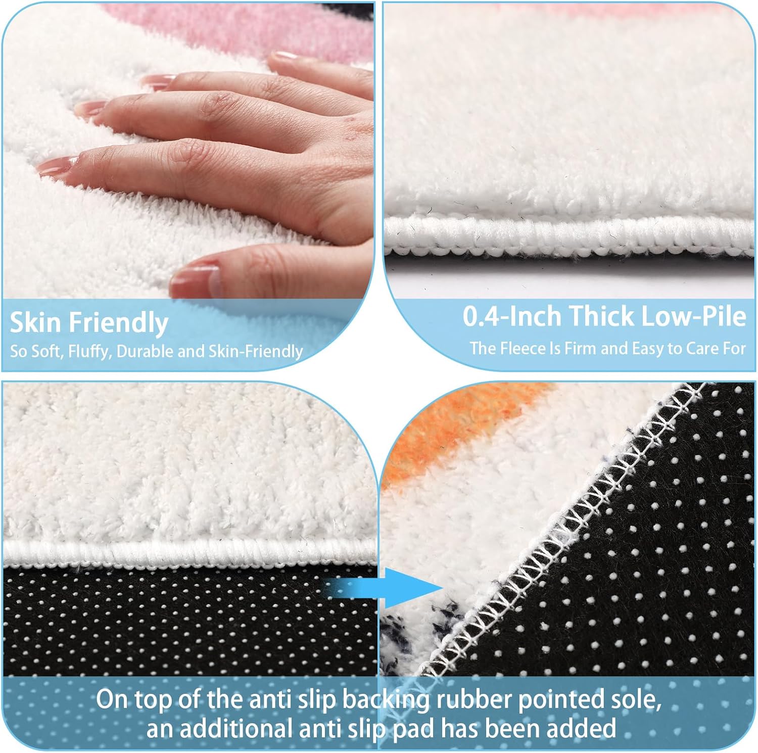 3.3 x 4 ft Calming Corner Classroom Rug Feeling Emotion Sensory Reading Corner Items Rug Educational Soft Fluffy Washable Non Slip Carpet Floor Mat for Nursery Homeschool Playroom Elementary