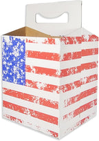 ICE N COLD 4pk Cardboard Carrier (Flag,12ct) | Holds 4pk 12oz Bottles