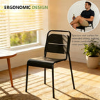 Metal Dining Room Chairs, Heavy Duty Stackable Chairs, Support Up to 380 lb, No Assemble, Kitchen Chairs Set of 4, Space Saving Seating for Home, Living Room, Waiting Room, Outdoor