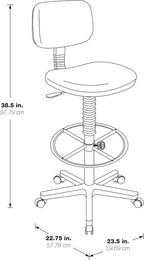 Office Star DC Series Adjustable Drafting Chair with Foot Ring and Sculptured Foam Seat, Icon Black Fabric