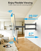 USX STAR Corner TV Wall Mount Long Arm TV Mount Bracket for 32-65 Inch TVs, Full Motion Mounts with 29” Articulating Arms Extension & Tilt & Swivel, Holds up to 400x400mm VESA, 80 lbs for 55 65 TVS