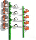 ELITEWILL 4-Position Weed Eater Racks for Trailer Green Commercial Trimmer Rack with Independent Locks for Open Trailer Work Weedeater Organization Storage Rack Holder