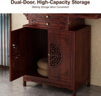 Free Standing Altar Table, Prayer Altar, Chinese Meditation Shrine Table with Storage, Personal Prayer Shrine Desk for Incense and Pray(66 * 35cm/26 * 13.8in)