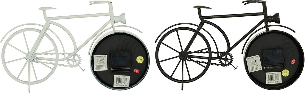 Deco 79 Metal Bike Clock, Set of 2 15"W, 9"H, Black