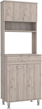 Kitchen Pantry,Two Door Cabinets, One Drawer, Four Adjustable Metal Legs,Home Coffee Cabinet,for Living Room,Dining Room,Kitchen,23.6 * 13.9 * 66.5