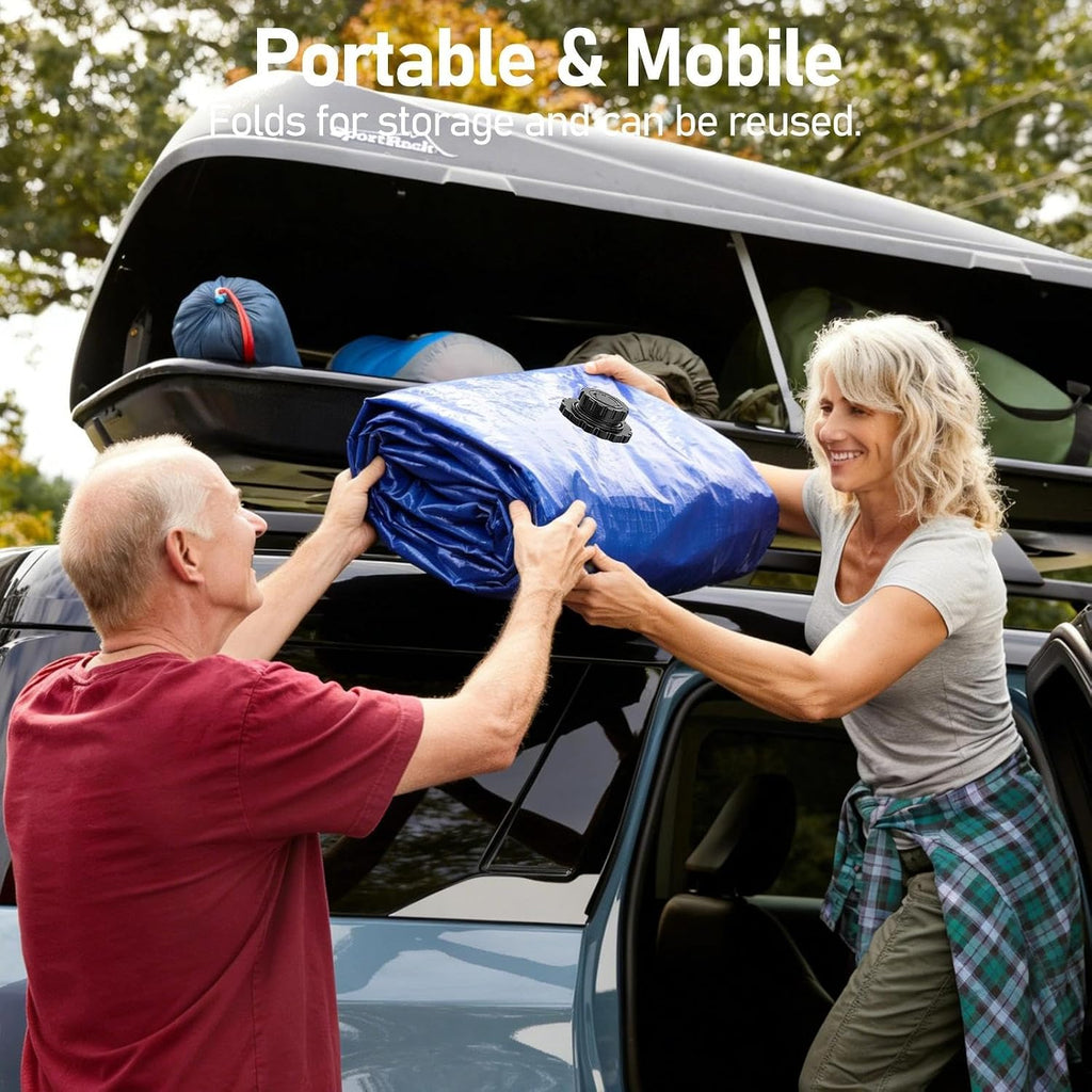 240L/63.4 Gallon Large Capacity Collapsible Water Storage Bladder, Portable Foldable Soft Water Bladder Tank, Leakproof Tear-Resistant Emergency Water Container for RV, Truck & Outdoor Use