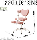 Adjustable Ergonomic Kneeling Chair with Padded Seat and Backrest, Posture Correcting Knee Chair for Office Desk, Comfortable Floor Sitting Alternative (Pink)