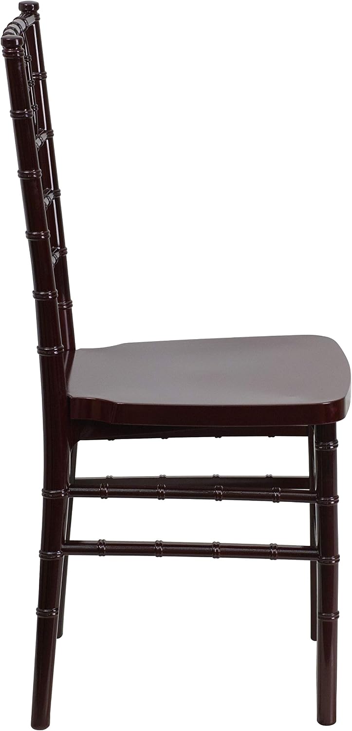 Flash Furniture 2 Pack HERCULES PREMIUM Series Mahogany Resin Stacking Chiavari Chair