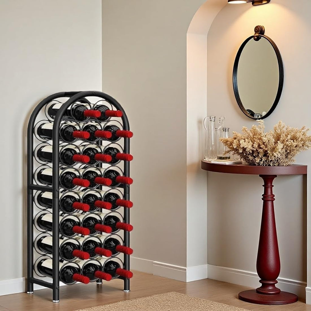Wine Rack Free Standing Floor 23 Bottle Metal Wine Holder Organizer