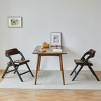 Wooden Folding Chairs Set of 2, Modern Folding Chairs with Padded Seats, Folding Dining Chairs, Padded Folding Chair for Party Chairs, Weddings, BlackBrown