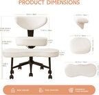 Ergonomic Kneeling Chair with Wheels, Cross Legged Office Chair with High Lumbar Support, 360° Swivel Meditation Chair for ADHD & Yoga, Wide Criss Cross Chair for Home