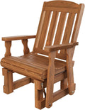 Amish Casual Heavy Duty 600 Lb Mission High Back Treated Glider Chair (Oak Stain)