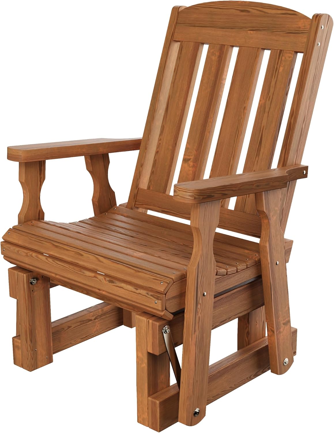 Amish Casual Heavy Duty 600 Lb Mission High Back Treated Glider Chair (Oak Stain)