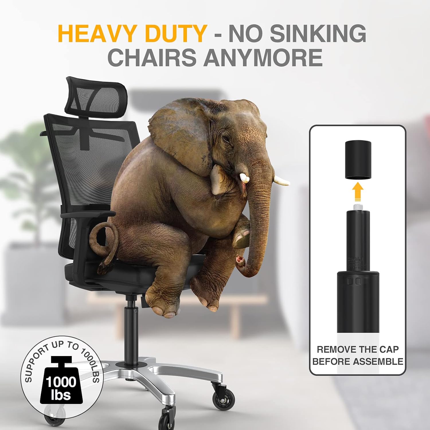 HOSALI Office Chair Cylinder Replacement,Heavy-Duty Gas Lift Cylinder Fits Most Chairs,Highest End Class 4 Hydraulic Pneumatic Piston, Universal Size