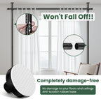 Jilron Room Divider Curtain Rod Tension Rod No Drilling, Adjustable Height, Quick Setup for Rental, Dorm, Bedroom, Office(Black - W72-200 × H43-120 in)