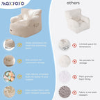 MAXYOYO Kids Bean Bag Chair, Stuffed Toddler Bean Bag Sofa with Filler Bean Bag Chair for Boys and Girls, Lazy Sofa with Pocket Floor Chair for Gaming, Reading, Beige