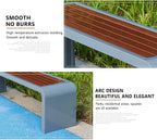 Outdoor Bench Weatherproof Clearance Garden Porch Bench Curved Backless Natural Design with Oiled Finish Never Deformation or Fade for Porch Pool Garden Lawn(Pinks,100cm/39in)