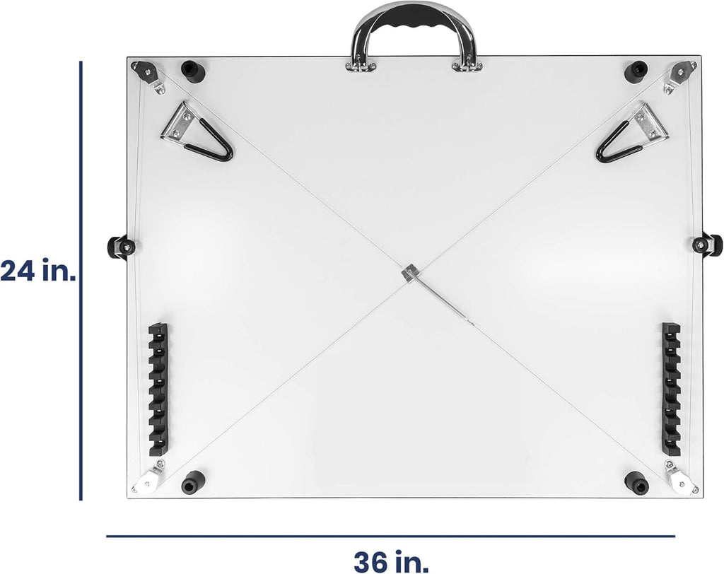 Pacific Arc Table Top Drawing Board with Parallel Bar, White, 24 inches by 36 inches