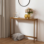VASMIA Console Table, Entryway Table, Narrow Sofa Table, 39" Bamboo Hallway Table for Entryway, Living Room, Bedroom, Foyer, Walnut