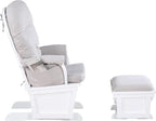 Glider Ottoman White,Woven Gray