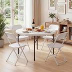 Magshion Plastic Folding Chairs 4 Pack White Foldable Dinning Chairs for Wedding Parties Event Outdoor Indoor Lightweight Chair 330lbs Capacity