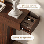 Gadroad 63" Farmhouse Narrow Entryway Console Table, Dark Walnut | with Drawers, Rustic Accent Table for Entryway, Hallway or Behind Sofa, Decorative Foyer Table for Small Spaces
