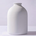 Metal Matte White Vase 8.7 inch Tall Iron Frosted, Nordic Style Pampas Grass Vase for Centerpieces Minimalist for Home Wedding Boho Décor