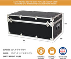 Rhino Trunk & Case Large Essential Trunk With Wheels 32”x18”x14”, 1000+ lbs Capacity - Many Colors. Strong, USA Made Summer Camp Footlocker, and Secure College Dorm Storage Chest