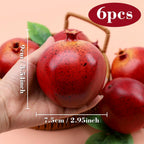 6pcs Fake Pomegranates,Realistic Fake Fruit for Home Decor,Plastic Artificial Pomegranates Decor