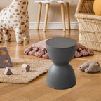 Round Foot Stool Footstool Sitting Change Shoe Stool for Home Bedroom Bedside Nursery, Gray