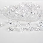 160 Pcs Fake Ice Cubes for Vase Filler, Fake Diamonds 22 * 18mm Acrylic Rocks for Vases, Plastic Gems, Artificial Crushed Ice Props for Sensory Bin Filler, Table Confetti, Faux Centerpieces