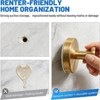Suction Cup Hooks, Shower Hooks No Drill, Heavy Duty Wall Hooks for Hanging 15lbs, Reusable Waterproof Towel Hooks for Bathrooms Kitchen Glass Door Tile, Stainless Steel Hook Holder 6 Pack