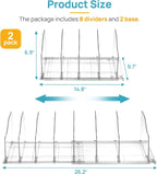 Vtopmart Free-Adjustable Purse Organizer for Closet with 2 Base, Clear Handbags Storage Organizer, Fits Different Bag Sizes & Closet Shelf, Expandable Plastic Shelf Dividers for Handbags, Wallets