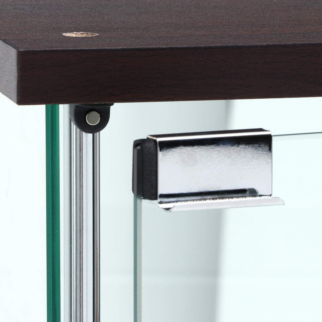 Fuji Boeki 97336 Collection Case, Figure Case, 3 Tiers, Width 16.7 x Depth 14.4 x Height 33.9 inches (42.5 x 36.5 x 86 cm), Brown, Tempered Glass, Rear Mirror, Assembly Required