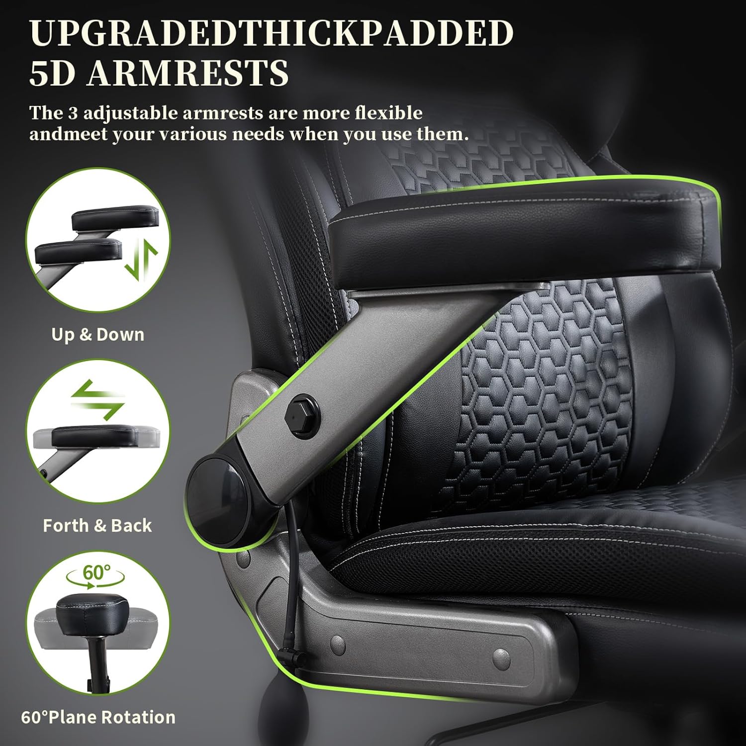 700lbs Big and Tall Office Chair for Heavy People with 5D Flip Armrests Heavy Duty Executive Chair with Adjustable Lumbar Support, Metal Base, Rubber Caster Wheels, Wide Seat for Sitting All Day