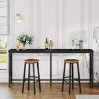 CHOEZON 70.9'' Bar Table, Kitchen Dining Table with Power Outlet and Footrest, Industrial Style, for Pub, Living Room, Black TBT08UBB