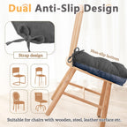 MAGIC ELEPHANT Chair Cushions for Dining Chair, Shredded Memory Foam Kitchen Chair Cushions Set of 4, Non-Slip Thick Dinning Room Chair Pads Seat Cushions, 15.5" x 15.5" x 4" (Grey)