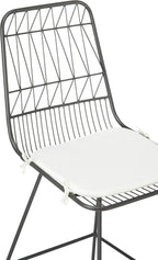 GDFStudio Christopher Knight Home Lilith Counter Stools, 26" Seats, Modern, Geometric, Gray Iron Frames with Ivory Cushion (Set of 2)