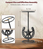 Cowboy Hat Stand, Hat Display Stand Tabletop, Western Horseshoe Decor, Cowboy Hat Rack, Cowboys Gifts for Men, Western Stuff, Desk Hat Rack for Fedora, Sun Hats, Straw Hats, Iron, Black, 2 Packs