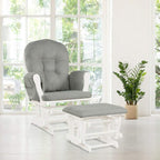 Nursery Rocking Chairs Nursery Glider Rocking Chair Wood Baby Rocker with Ottoman Cushion Upholstered Nursing Chair with Padded Arms (Light Gray)