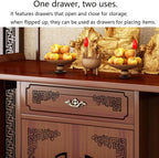 Household Bamboo Buddhist Altar Table, Chinese Style Buddhist Shrine, Personal Buddhist Altar/Shrine, with Storage Function and Drawers, Suitable for Home, Office, or Temple Use. 140cm/55.1in