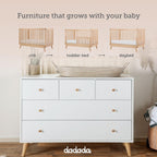 dadada Baby Harmony Set, Nursery Furniture Set. Baby Crib and Dresser Combo. Soho 3-in-1 Convertible Crib and Austin 5 Drawer Nursery Dresser. Natural Beechwood